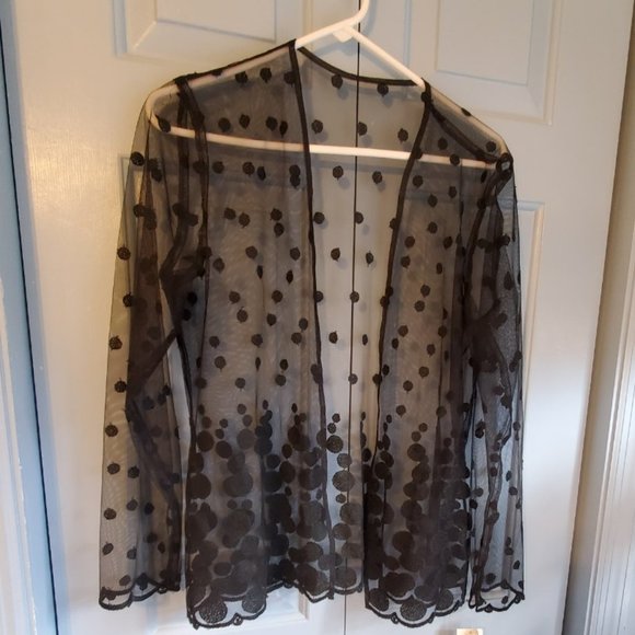 Sharon Max Tops Nwt Sheer Black Jacket Poshmark